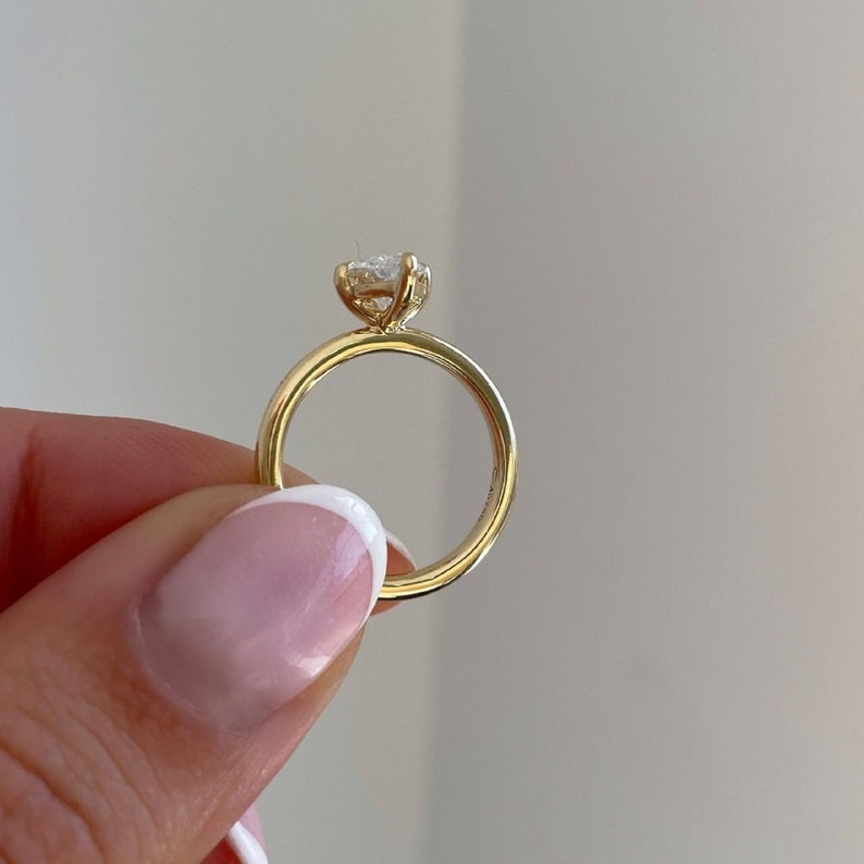 1.5 Ct Marquise Cut Lab Grown Diamond Solitaire Engagement Ring, Marquise Diamond Unique Ring, 14k Yellow Gold Ring