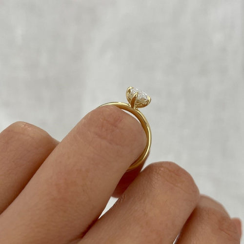 1.5 Ct Marquise Cut Lab Grown Diamond Solitaire Engagement Ring, Marquise Diamond Unique Ring, 14k Yellow Gold Ring