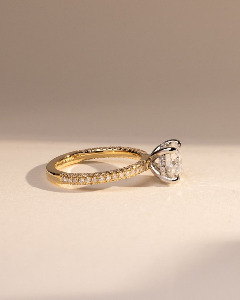 2ct The Aura Hidden Halo Round Cut Lab-Grown Diamond Ring in 14K Yellow Gold