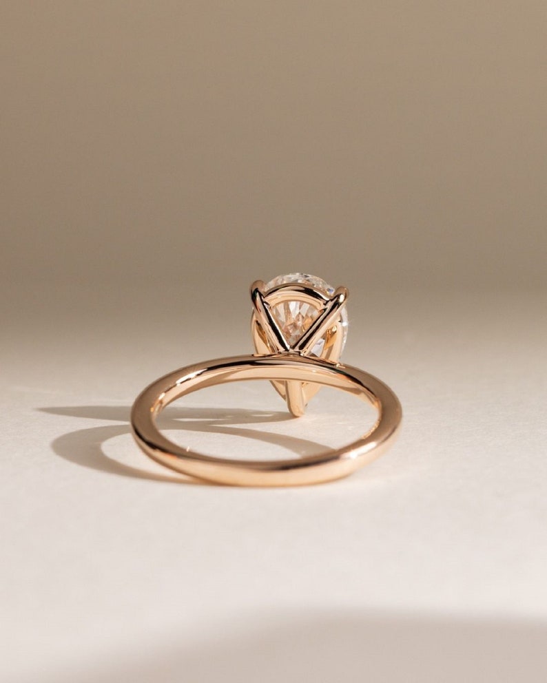 3ct Aurielle Pear-Cut Lab Grown Diamond Solitaire Rose gold ring