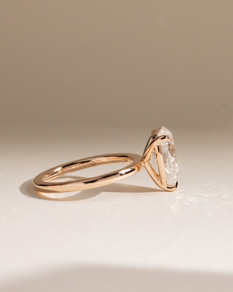3ct Aurielle Pear-Cut Lab Grown Diamond Solitaire Rose gold ring