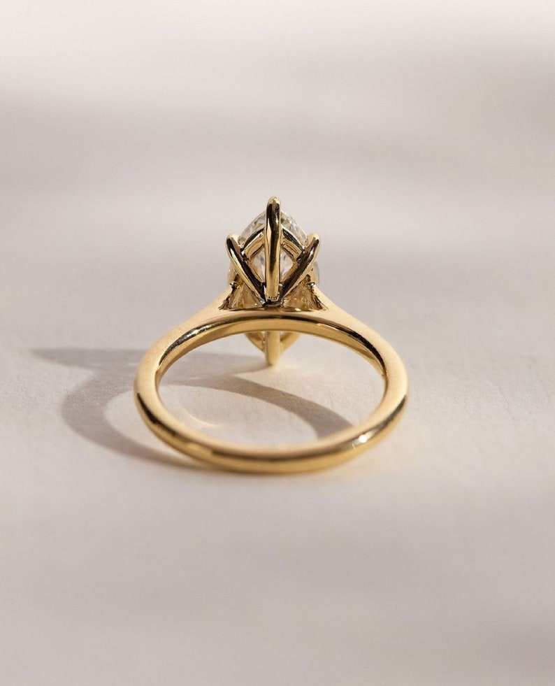 2.50ct Marquise Cut Lab-Grown Diamond Solitaire Ring in 14K Yellow Gold