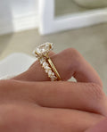5ct Oval 14K Yellow Gold Oval Bridal Set