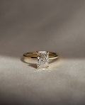 3ct Radiant Cut Solitaire Engagement Ring with Hidden Halo in 14K Yellow Gold