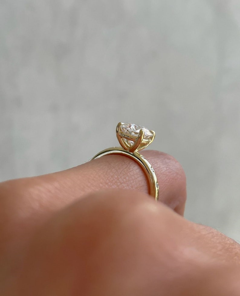 2.50ct Round Lab Grown Solitaire Ring, 14K Yellow Gold, Flush Set Diamonds Engagement Ring