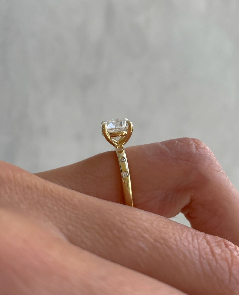 2.50ct Round Lab Grown Solitaire Ring, 14K Yellow Gold, Flush Set Diamonds Engagement Ring