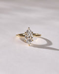 2ct marquise cut Lab Grown solitaire engagement ring set in 14K yellow gold