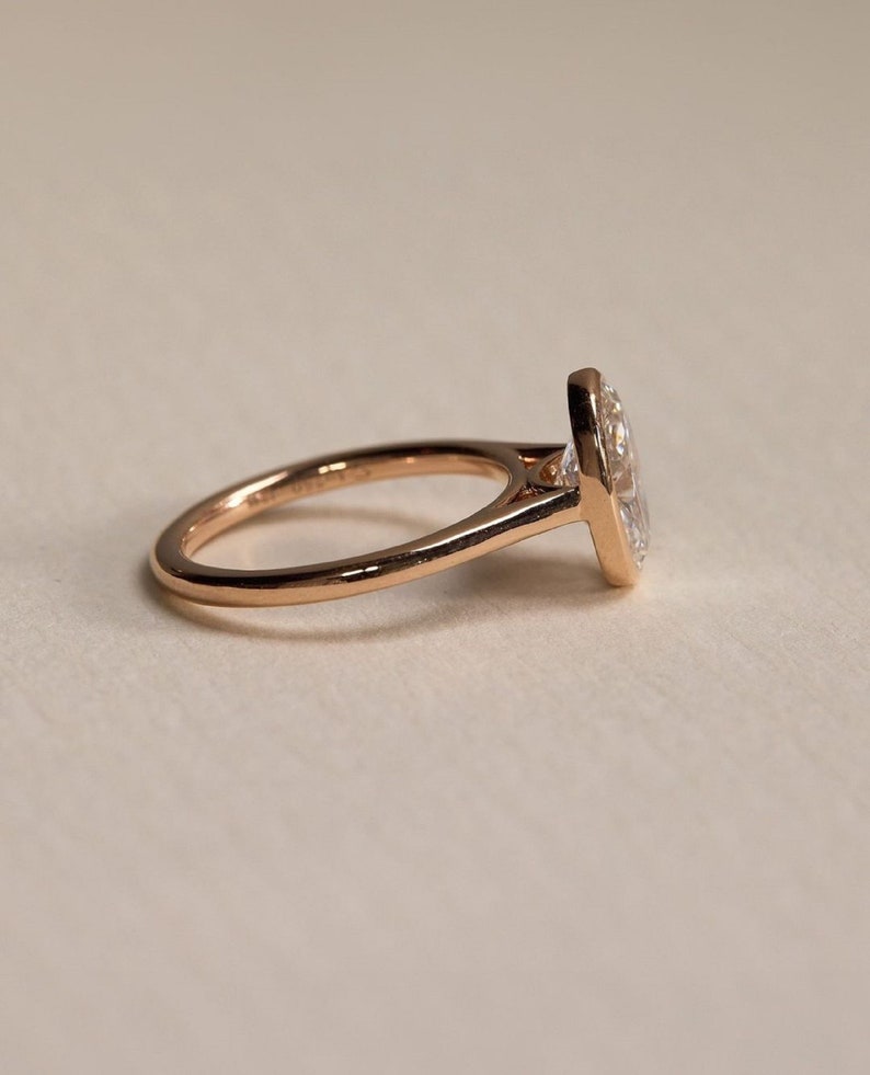 2.50ct Oval Cut Lab-Grown Diamond Bezel Solitaire Ring in 14K Rose Gold