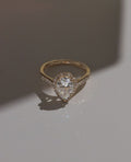 2.50ct Lab-Grown Pear Cut Diamond Halo Engagement Ring in 14K Gold