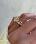 3ct Emerald Cut Lab-Grown Diamond Bridal Set in 14K Gold – Marquise Eternity Band