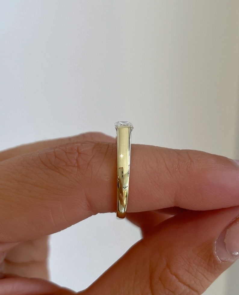 1ct Emerald Cut Lab-Grown Diamond East-West Half-Bezel Band