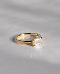 2ct East-West Emerald Cut Lab-Grown Diamond Solitaire Ring in 14K Gold