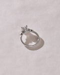 3.50ct Oval Cut Lab-Grown Diamond Cluster Engagement Ring in White Gold on Side Pear Shape Each 0.50ct.