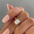 2ct Elongated Cushion Lab Diamond Solitaire Ring | IGI Certified | Yellow Gold