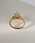 2.50ct Unique Hexagon Lab Grown Engagement Ring - Kite Side Stones Each 0.25ct - Minimalist Gold Band