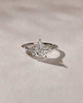 3ct Pear-Cut Lab Grown Diamond Cluster Engagement Ring in 14K White Gold