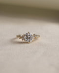 3ct Elegant Round Cut Diamond Cluster Engagement Ring – Gold Band Minimalist Luxury