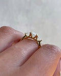 2.50ct Oval 3 Stone Ring, 14K Yellow Gold Trilogy Engagement Ring Side Each 0.25ct