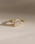 3.50ct Radiant Cut Lab-Grown Diamond Three-Stone Engagement Ring  Side Each 1ct 14K Gold