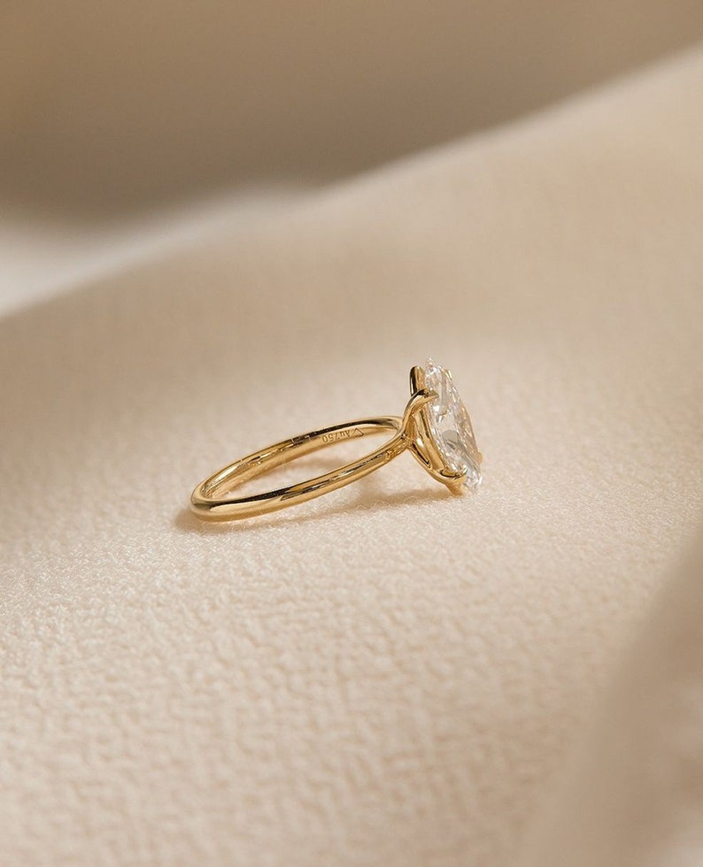 1.50ct Marquise Diamond Solitaire Ring in Gold – Dainty Luxury Ring