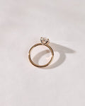 3ct Oval Solitaire Rose Diamond Ring 14k Rose Gold Hidden Halo
