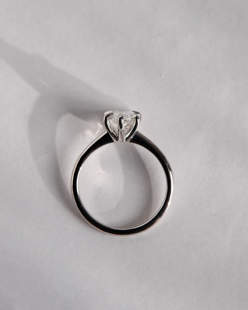 2ct CT Pear Lab Grown Diamond Solitaire Engagement Ring 14k White Gold