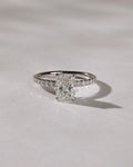 3ct Radiant Cut Lab Grown Diamond Engagement Ring, 14K White Gold.