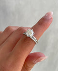 2.50ct Round Cut Lab Grown Bridal Matching Wedding Ring Set in 14k White Gold.