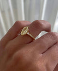 2CT Light Yellow Marquise Cut Lab Grown Three Stone Ring/Accents Pear Cut/Art Deco Engagement Ring/Unique Wedding Ring/Anniversary Gifts/Ring