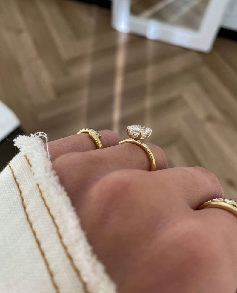 5ct Emerald Cut Diamond Solitaire Engagement Ring, IGI Certified E/VVS2 Lab Grown Diamond, 14k Yellow Gold Ring, Elongated Diamond Ring