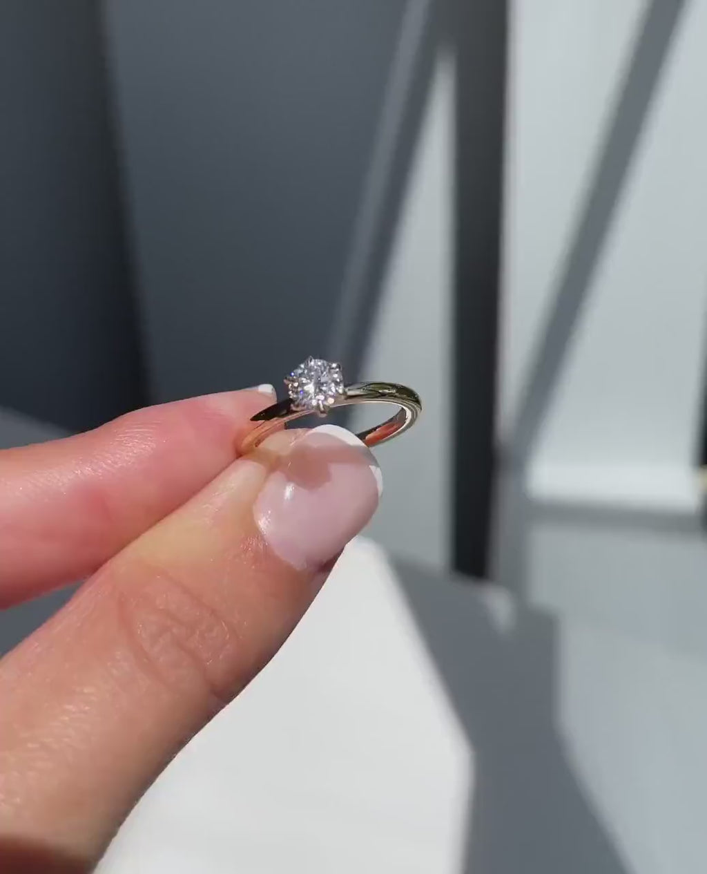 14k Yellow Gold Solitaire Engagement Ring, 0.50 CT Lab Grown Diamond, Six Prong Ring