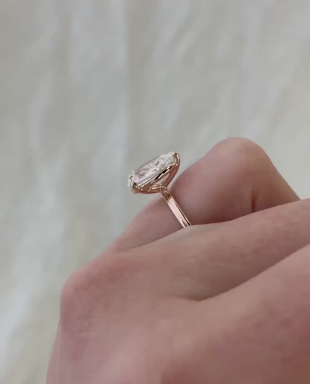 3ct Aurielle Pear-Cut Lab Grown Diamond Solitaire Rose gold ring