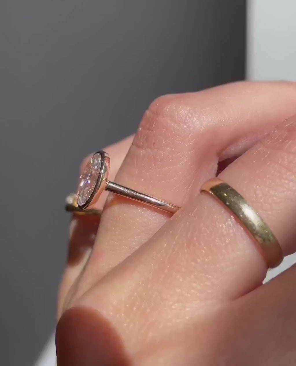 2.50ct Oval Cut Lab-Grown Diamond Bezel Solitaire Ring in 14K Rose Gold