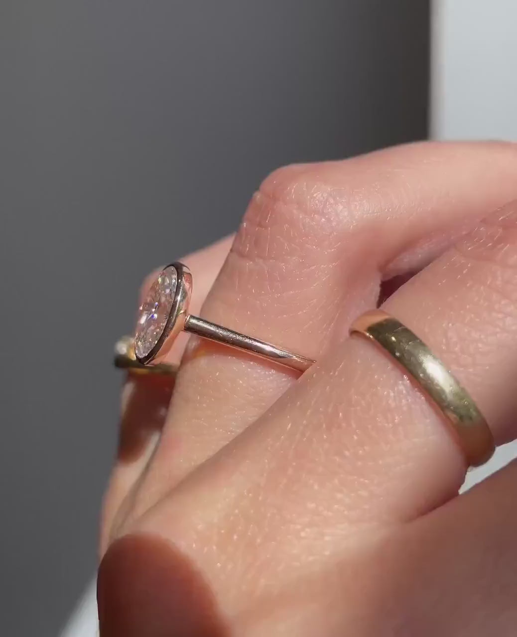 2.50ct Oval Cut Lab-Grown Diamond Bezel Solitaire Ring in 14K Rose Gold
