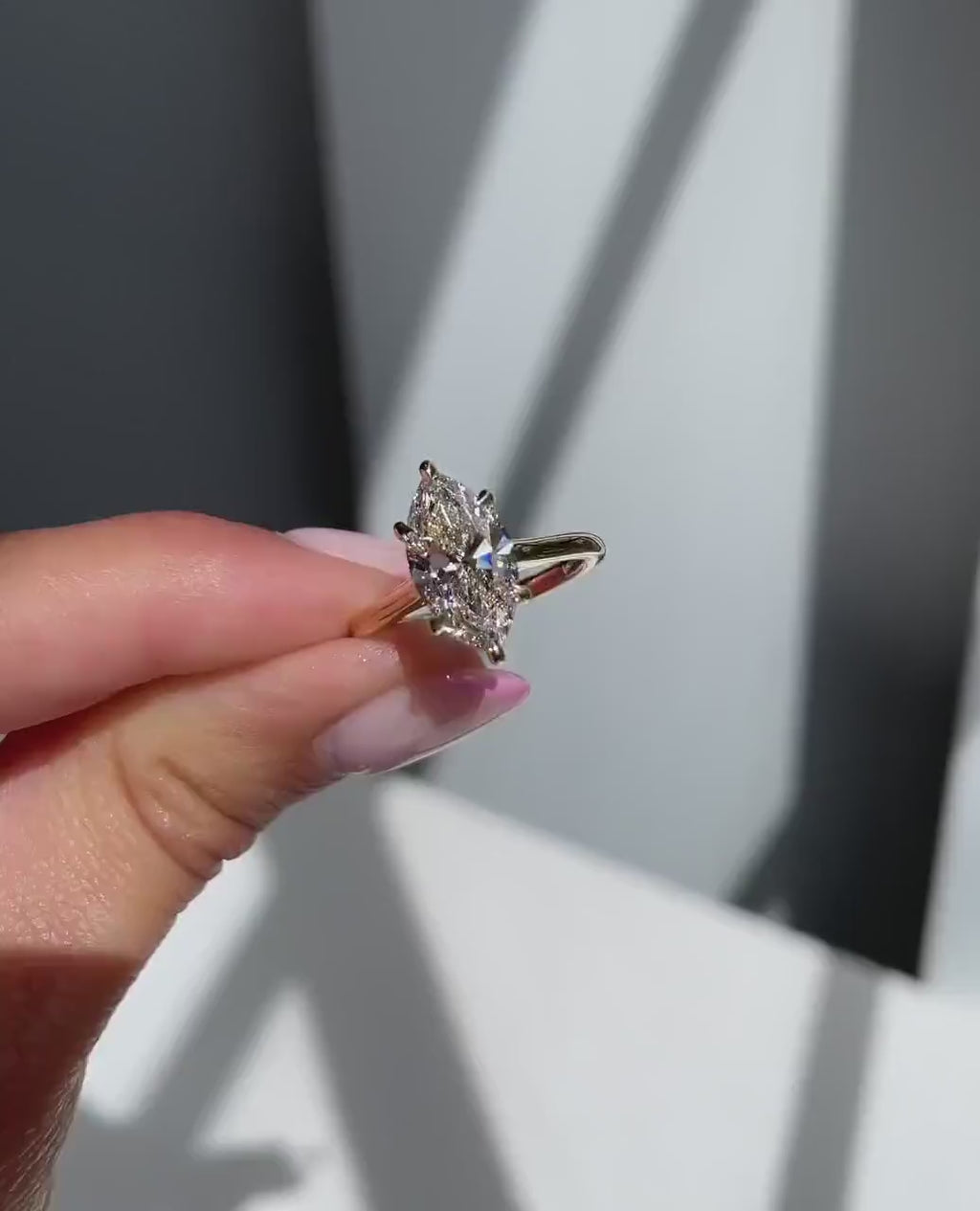 2.50ct Marquise Cut Lab-Grown Diamond Solitaire Ring in 14K Yellow Gold